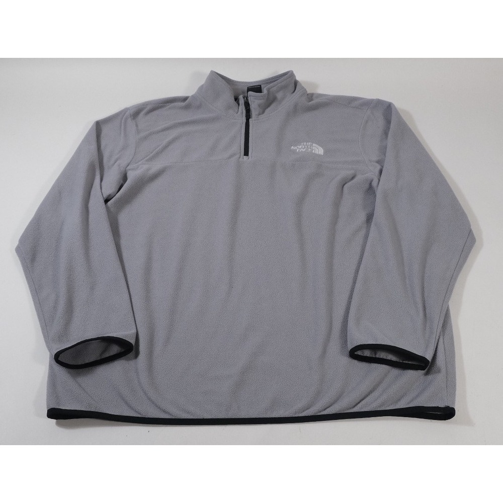 The North Face Pullover Mens XXL‎ Grey TKA 100 1/4 Zip Fleece Mock Neck Outdoor